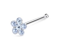 Stone Flower Silver Bone Nose Stud NSKD-11